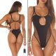 Costum de baie monokini, negru, cu benzi tranparente si decupaje, Naraya 7 - jojofashion.ro