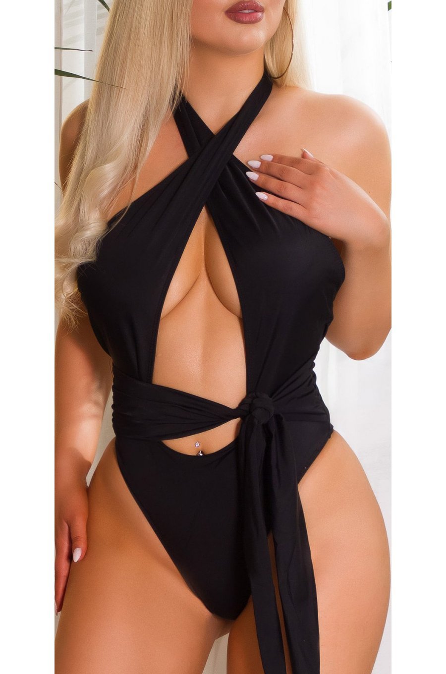 Costum de baie monokini, negru, Nallely Costum de baie monokini, negru, Nallely 1 - jojofashion.ro