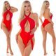 Costum de baie monokini, rosu, Nallely 7 - jojofashion.ro