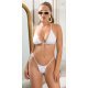 Costum de baie tanga, din doua piese, alb, cu pietricele, Saharr 2 - jojofashion.ro