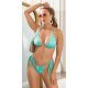 Costum de baie tanga, din doua piese, menta, cu pietricele, Saharr 2 - jojofashion.ro