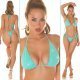 Costum de baie tanga, din doua piese, menta, cu pietricele, Saharr 5 - jojofashion.ro