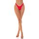 Slip dama de baie, brazilian, rosu, cu talia inalta, Simge 4 - jojofashion.ro