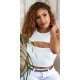 Crop top dama alb cu decupaje, Genevieve Crop top dama alb cu decupaje, Genevieve 2 - jojofashion.ro