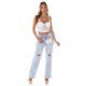 Crop top dama alb, cu franjuri argintii, Yandra 6 - jojofashion.ro