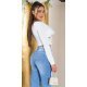 Crop top dama alb, cu maneca lunga si cupe, Darya 3 - jojofashion.ro