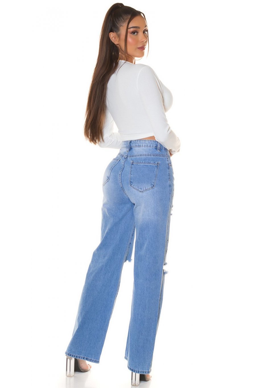 Crop top dama alb, cu maneca lunga si cupe, Darya 4 - jojofashion.ro