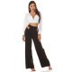 Crop top dama, alb, cu maneca lunga si decolteu in V, Meredith Crop top dama, alb, cu maneca lunga si decolteu in V, Meredith 4 - jojofashion.ro