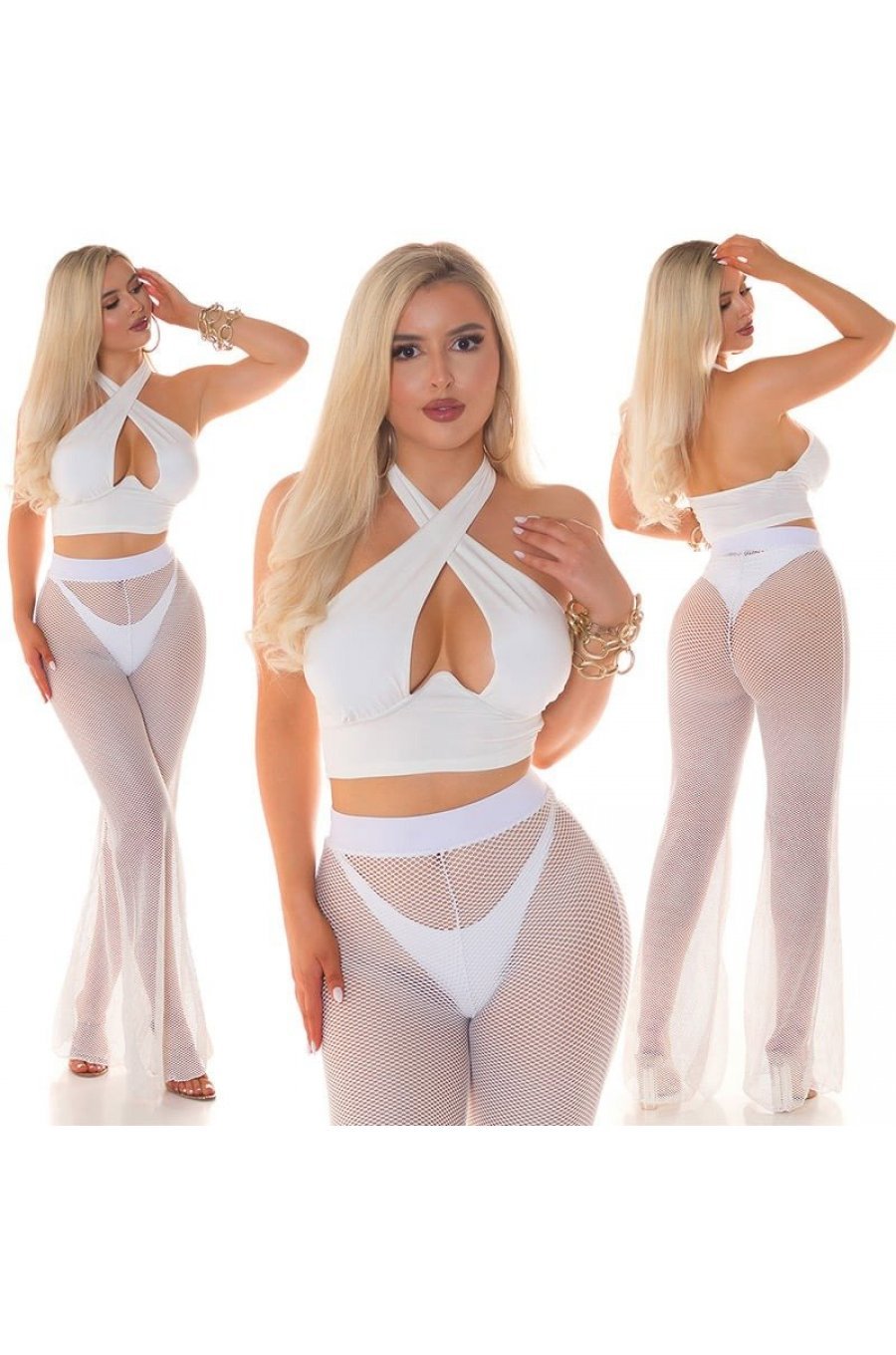 Crop top dama, alb, cu spate gol, Anushka Crop top dama, alb, cu spate gol, Anushka 6 - jojofashion.ro