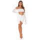 Crop top dama, alb, cu umerii goi, maneca lunga, in stil spaniol, Lisette 4 - jojofashion.ro