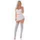 Tinuta top alb tip corset si fusta alba Lavy 2 - jojofashion.ro