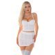 Crop top dama alb, tip corset, cu strasuri, Lavy Crop top dama alb, tip corset, cu strasuri, Lavy 5 - jojofashion.ro