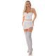 Crop top dama alb, tip corset, cu strasuri, Lavy Crop top dama alb, tip corset, cu strasuri, Lavy 6 - jojofashion.ro