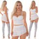 Tinuta top alb tip corset si fusta alba Lavy 4 - jojofashion.ro