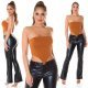 Crop top dama bandeau bronz Vaida 6 - jojofashion.ro
