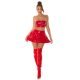 Crop top dama bandeau, latex rosu, cu fermoar, Mutya 5 - jojofashion.ro