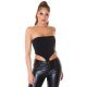 Crop top dama bandeau negru Vaida 2 - jojofashion.ro