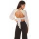 Crop top dama, bej, cu maneca lunga si decolteu in V, Meredith Crop top dama, bej, cu maneca lunga si decolteu in V, Meredith 3 - jojofashion.ro