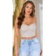 Crop top dama, bej, cu pietricele si cupe incorporate, Karinne Crop top dama, bej, cu pietricele si cupe incorporate, Karinne 2 - jojofashion.ro