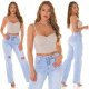 Crop top dama, bej, cu pietricele si cupe incorporate, Karinne Crop top dama, bej, cu pietricele si cupe incorporate, Karinne 7 - jojofashion.ro