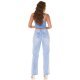 Crop top dama, bleu, cu pietricele si cupe incorporate, Karinne Crop top dama, bleu, cu pietricele si cupe incorporate, Karinne 5 - jojofashion.ro
