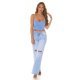 Crop top dama, bleu, cu pietricele si cupe incorporate, Karinne Crop top dama, bleu, cu pietricele si cupe incorporate, Karinne 6 - jojofashion.ro