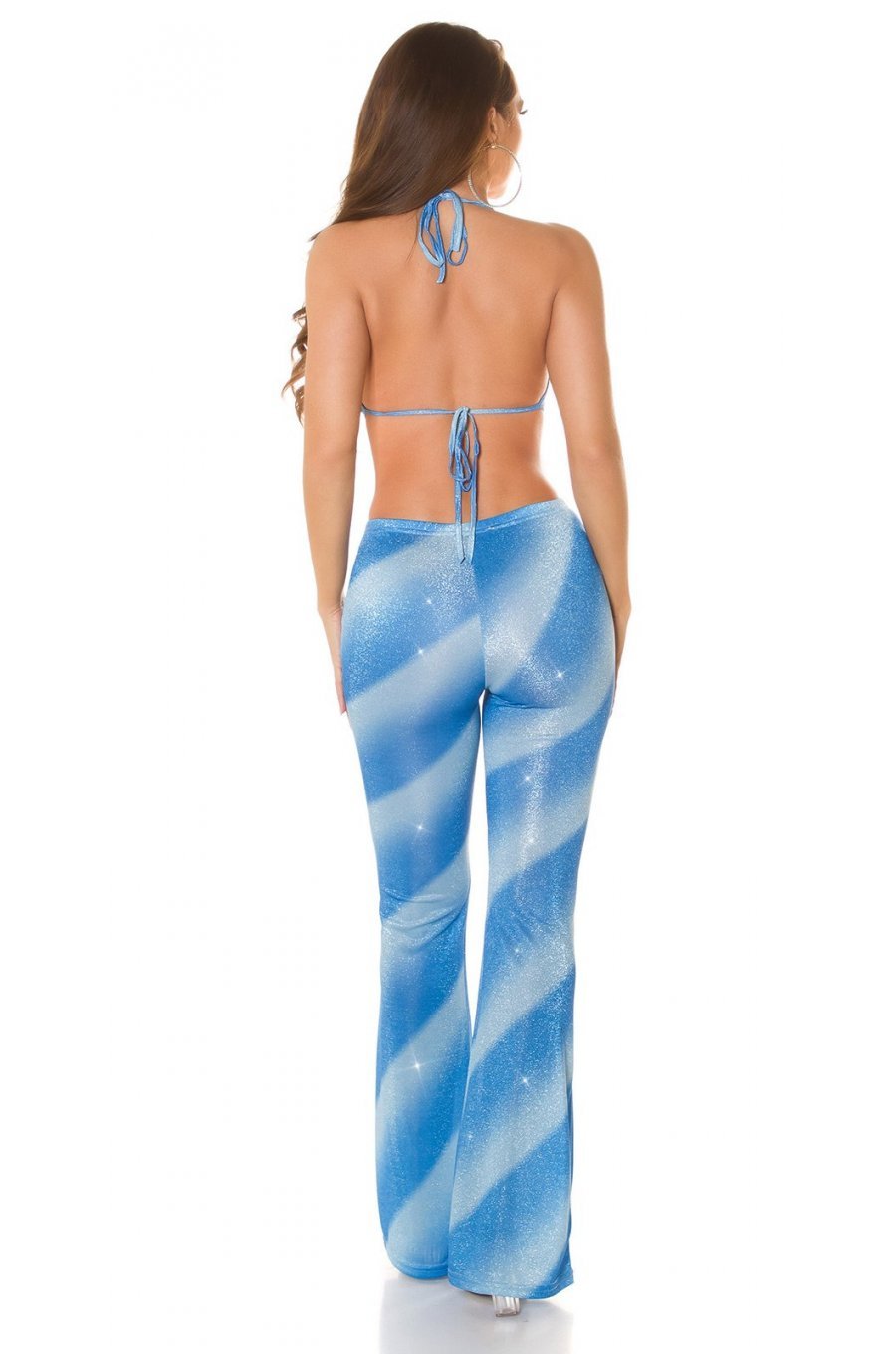 Crop top dama bleu in degrade, glitter, mulat, Aireen 4 - jojofashion.ro