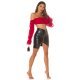 Crop top dama, burgundy, cu umerii goi, maneca lunga, in stil spaniol, Lisette 6 - jojofashion.ro