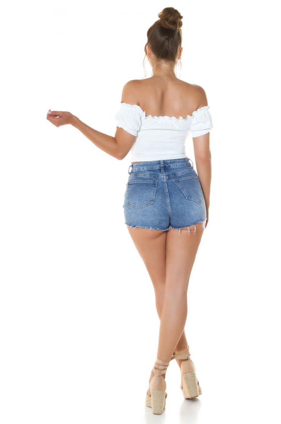 Crop top dama cu umerii goi alb Leelya 4 - jojofashion.ro