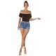 Crop top dama cu umerii goi negru Leelya 4 - jojofashion.ro