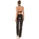 Crop top dama din latex negru, cu chocker, Victorina 5 - jojofashion.ro