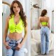 Crop top dama, din latex, verde neon, Kassya Crop top dama, din latex, verde neon, Kassya 4 - jojofashion.ro