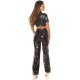 Crop top dama, din piele eco, negru, cu nasturi, Meylin Crop top dama, din piele eco, negru, cu nasturi, Meylin 5 - jojofashion.ro