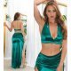 Crop top dama, din satin, verde, Meissun Crop top dama, din satin, verde, Meissun 5 - jojofashion.ro
