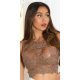Crop top dama elegant, cappuccino, semitransparent, Marlie Crop top dama elegant, cappuccino, semitransparent, Marlie 2 - jojofashion.ro