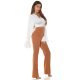 Crop top dama elegant, petrecut, din satin alb, cu maneca lunga, Brunella 4 - jojofashion.ro