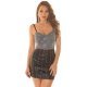 Crop top dama, glitter gri antracit, cu fermoar si cupe, Morgan 4 - jojofashion.ro