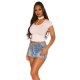 Crop top dama mulat roz pal cu choker Stephanie 4 - jojofashion.ro