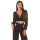 Crop top dama, negru, cu maneca lunga si decolteu in V, Meredith Crop top dama, negru, cu maneca lunga si decolteu in V, Meredith 2 - jojofashion.ro