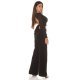 Crop top dama, negru, cu maneca lunga si decolteu in V, Meredith Crop top dama, negru, cu maneca lunga si decolteu in V, Meredith 5 - jojofashion.ro