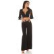 Crop top dama, negru, cu maneca lunga si decolteu in V, Meredith Crop top dama, negru, cu maneca lunga si decolteu in V, Meredith 6 - jojofashion.ro
