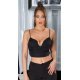 Crop top dama negru, de vara, incretit, Yvanka Crop top dama negru, de vara, incretit, Yvanka 2 - jojofashion.ro