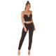 Crop top dama negru, de vara, incretit, Yvanka Crop top dama negru, de vara, incretit, Yvanka 4 - jojofashion.ro
