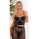 Crop top dama negru, tip corset, cu strasuri, Lavy 2 - jojofashion.ro