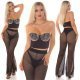 Crop top dama negru, tip corset, cu strasuri si cupe, Anaya 7 - jojofashion.ro