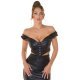 Crop top dama imitatie piele, negru, tip corset Manya 2 - jojofashion.ro
