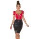 Crop top dama piele eco rosie tip corset Manya 4 - jojofashion.ro