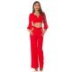 Crop top dama, rosu, cu maneca lunga si decolteu in V, Meredith 6 - jojofashion.ro