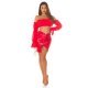 Crop top dama, rosu, cu umerii goi, maneca lunga, in stil spaniol, Lisette 4 - jojofashion.ro