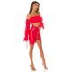 Crop top dama, rosu, cu umerii goi, maneca lunga, in stil spaniol, Lisette 6 - jojofashion.ro